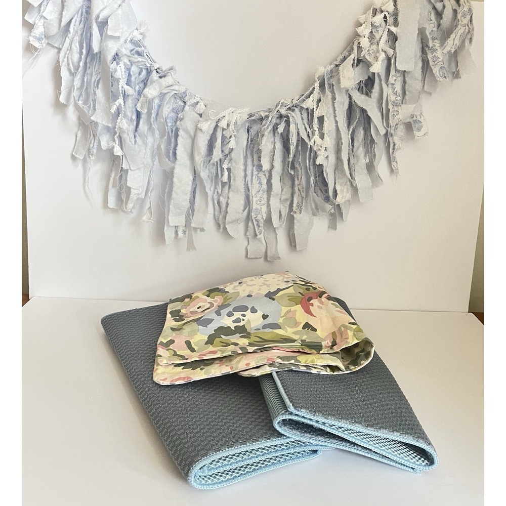 Dorm Room decor blue shabby chic floral handmade garland pillowcase 2 dry mats